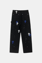 Jeans custom croix - y2k streetwear