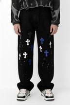 Jeans custom croix - y2k streetwear