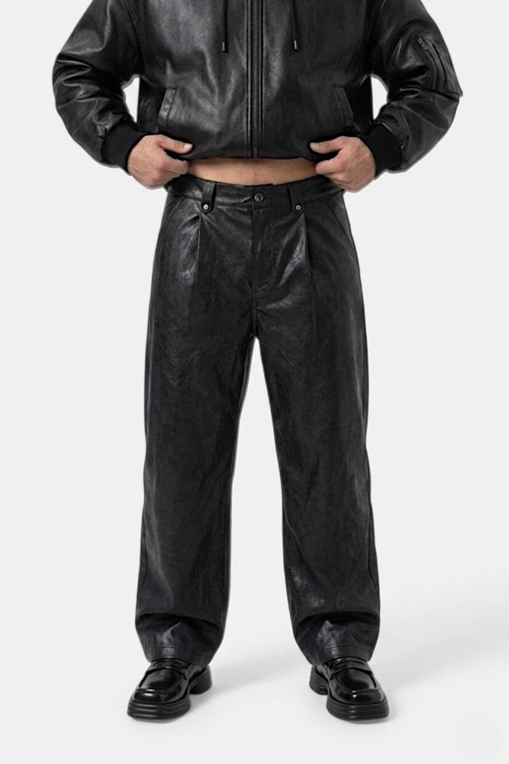 Leather baggy - y2k streetwear