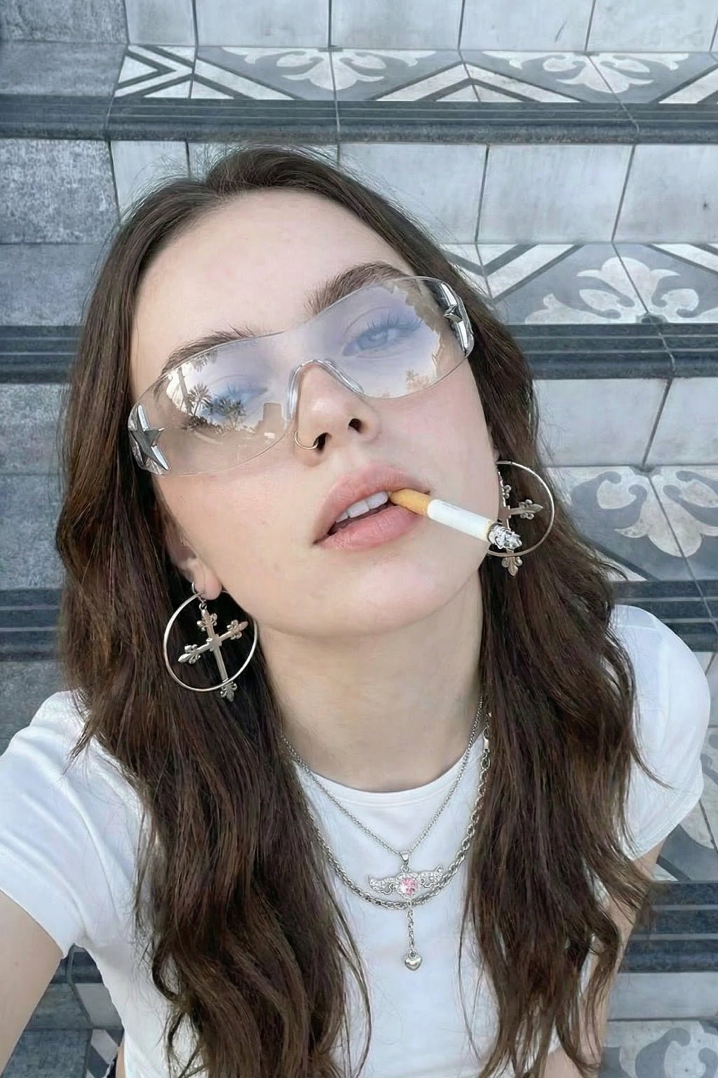 Lunette de soleil étoile - y2k streetwear