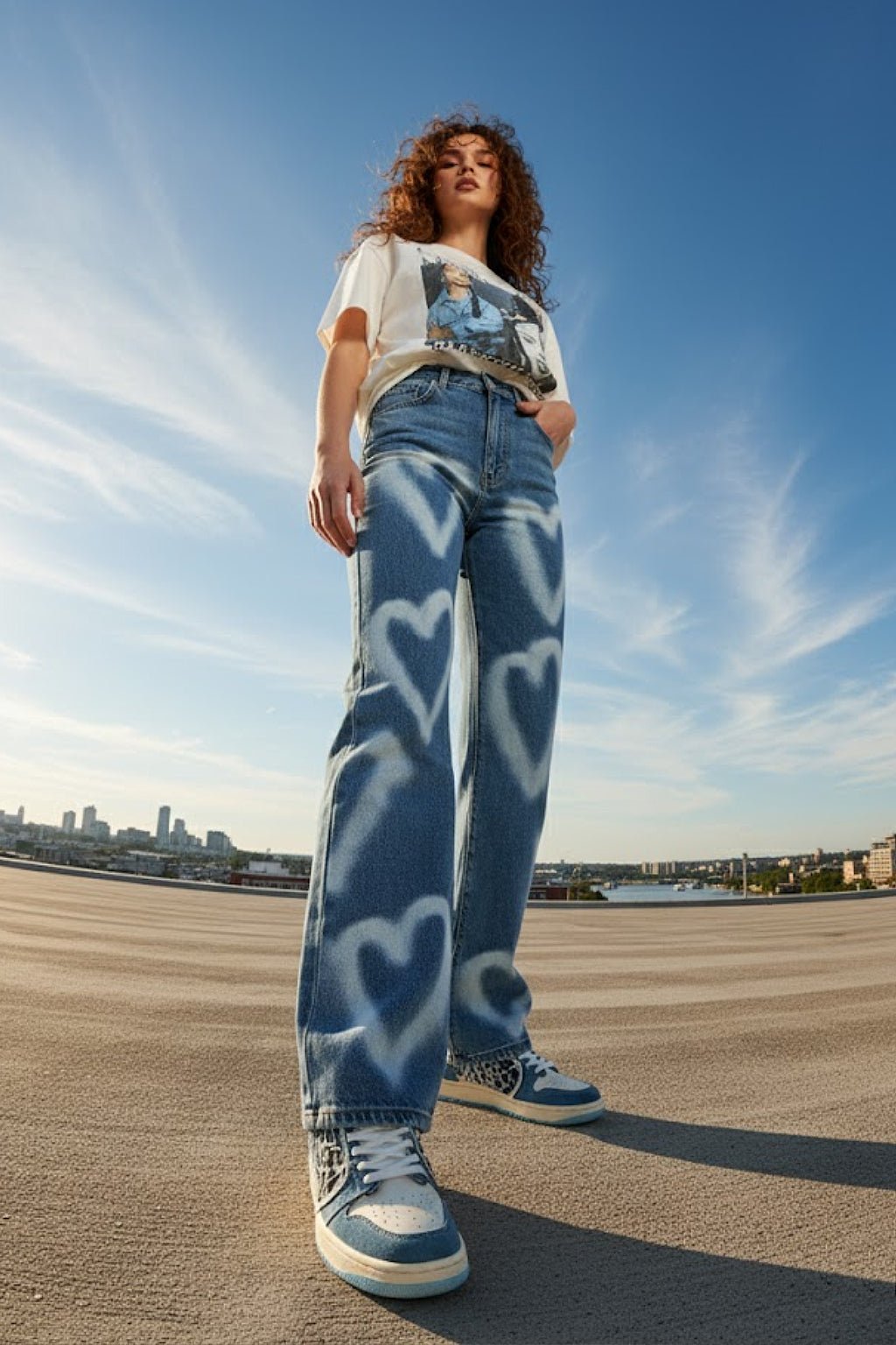 Pantalon coeur - y2k streetwear