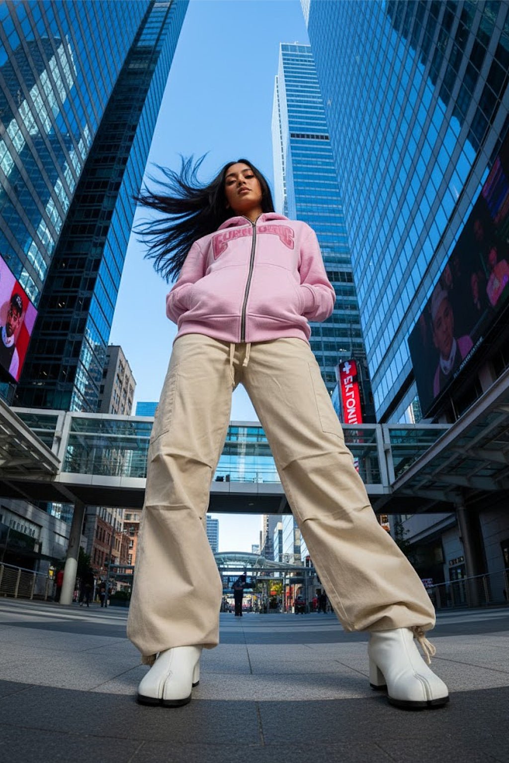 Pantalon parachute beige - y2k streetwear