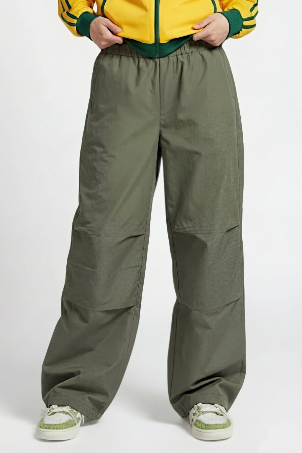 Pantalon parachute kaki - y2k streetwear