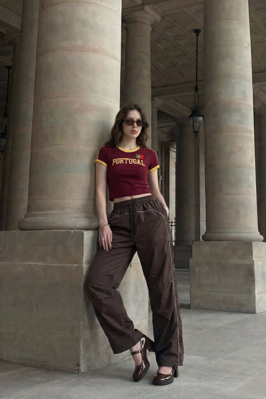 Pantalon parachute marron - y2k streetwear