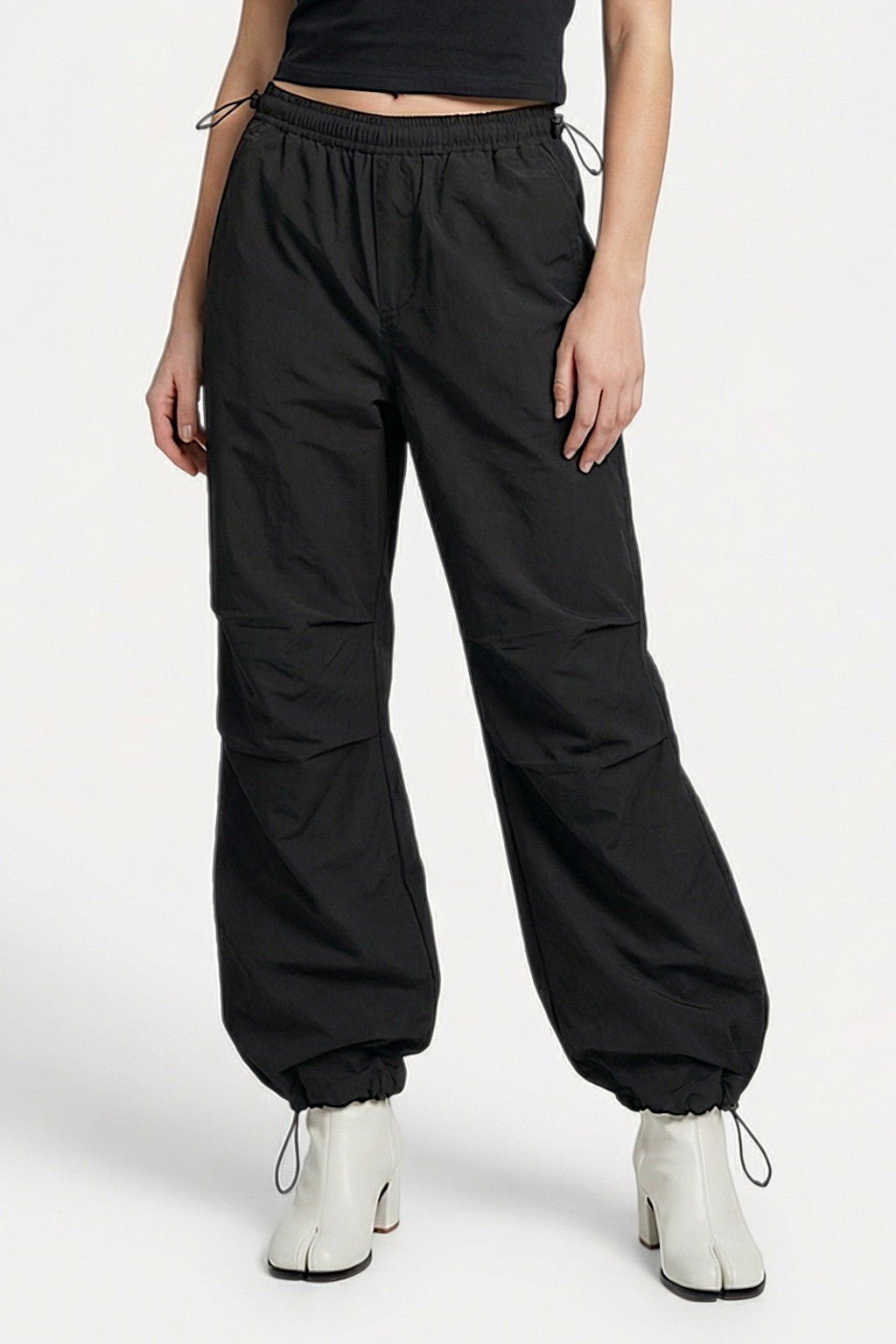 Pantalon parachute noir - y2k streetwear