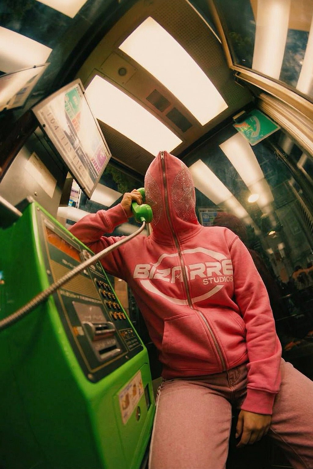 Pink full zip hoodie - y2k streetwear