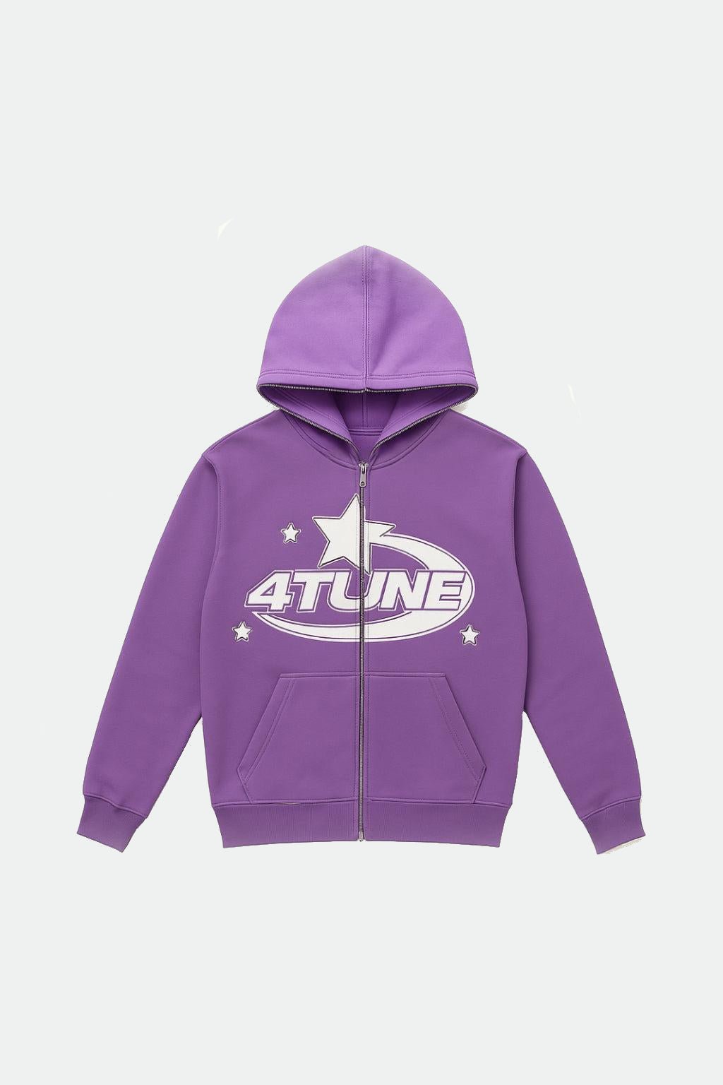 Purple full zip hoodie - y2k streetwear