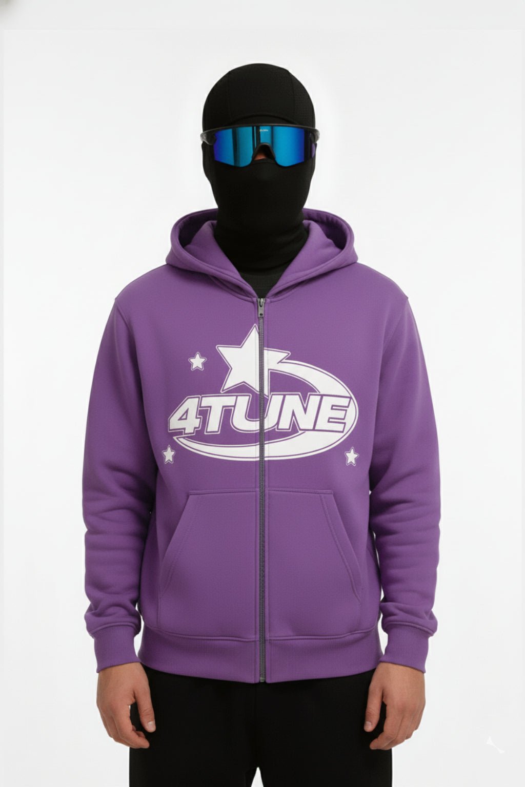 Purple full zip hoodie - y2k streetwear