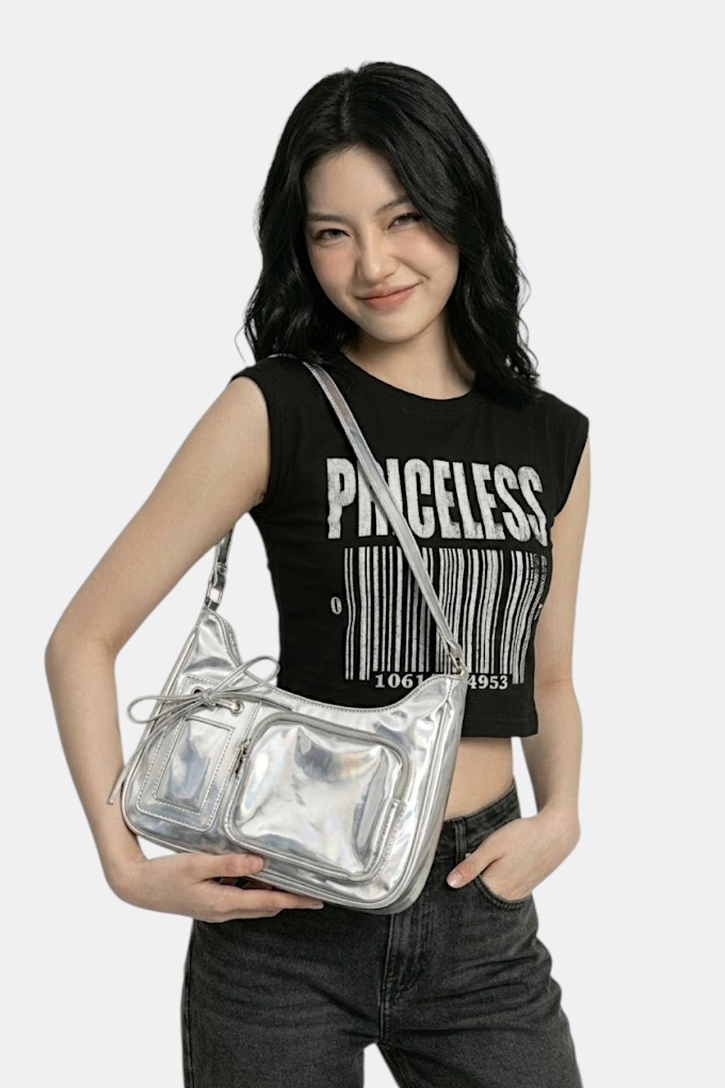 Sac a main empiecement transparent - y2k streetwear