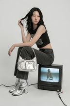 Sac a main empiecement transparent - y2k streetwear