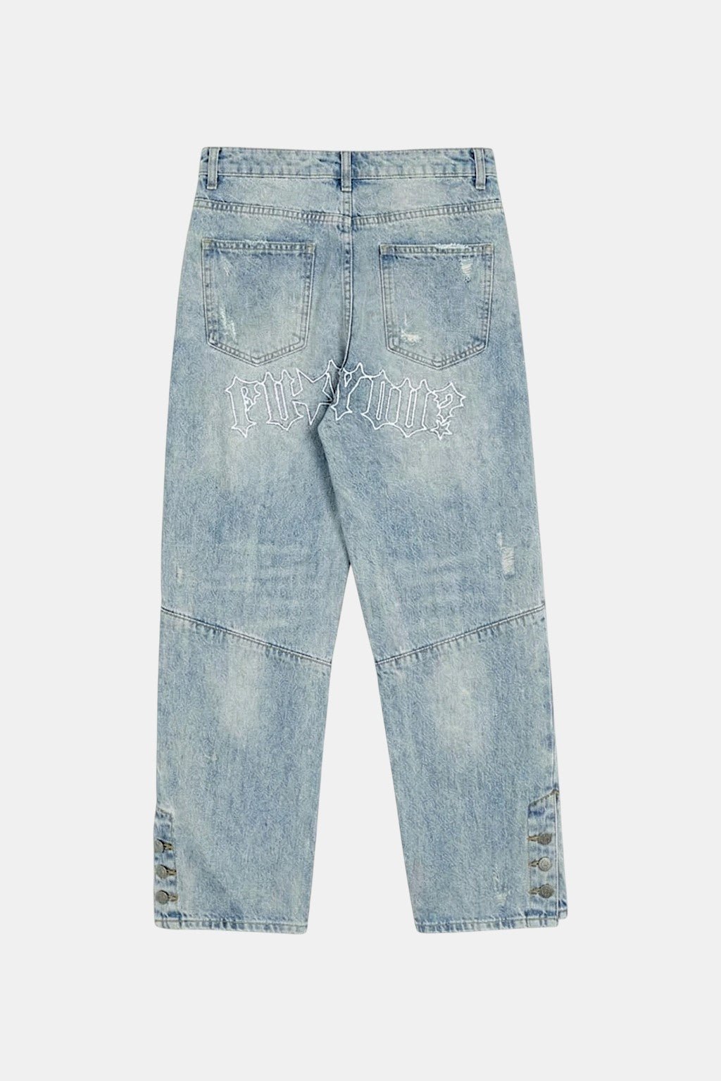 Stacked denim jeans men's - y2k streetwear