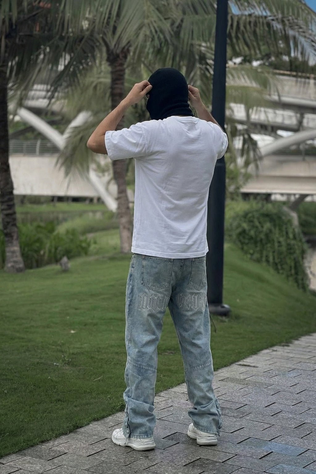 Stacked denim jeans men's - y2k streetwear