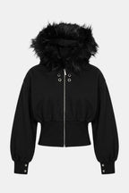 Suede fourrure hoodie - y2k streetwear