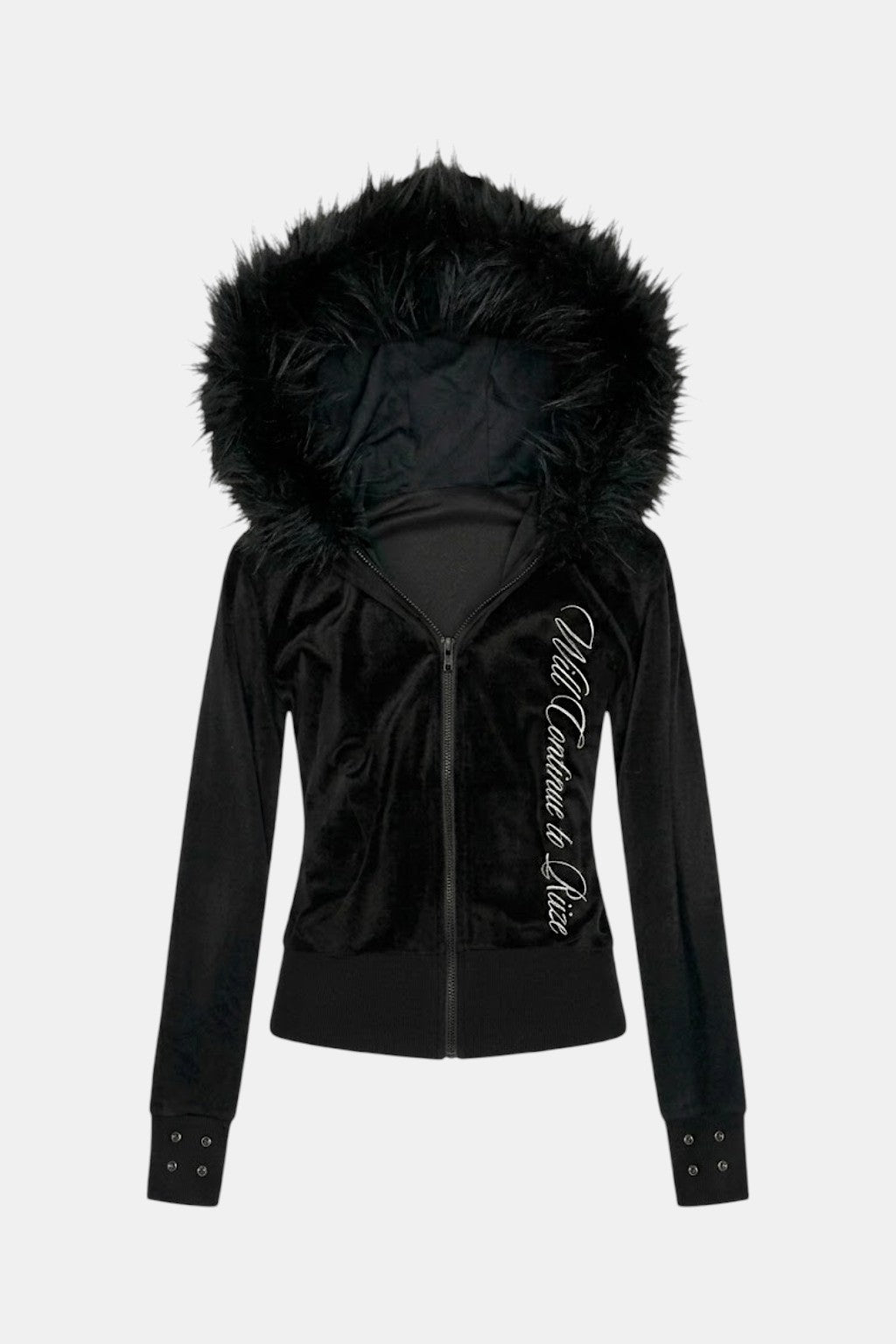 Suede fourrure hoodie - y2k streetwear