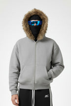 Sweat capuche fourrure - y2k streetwear