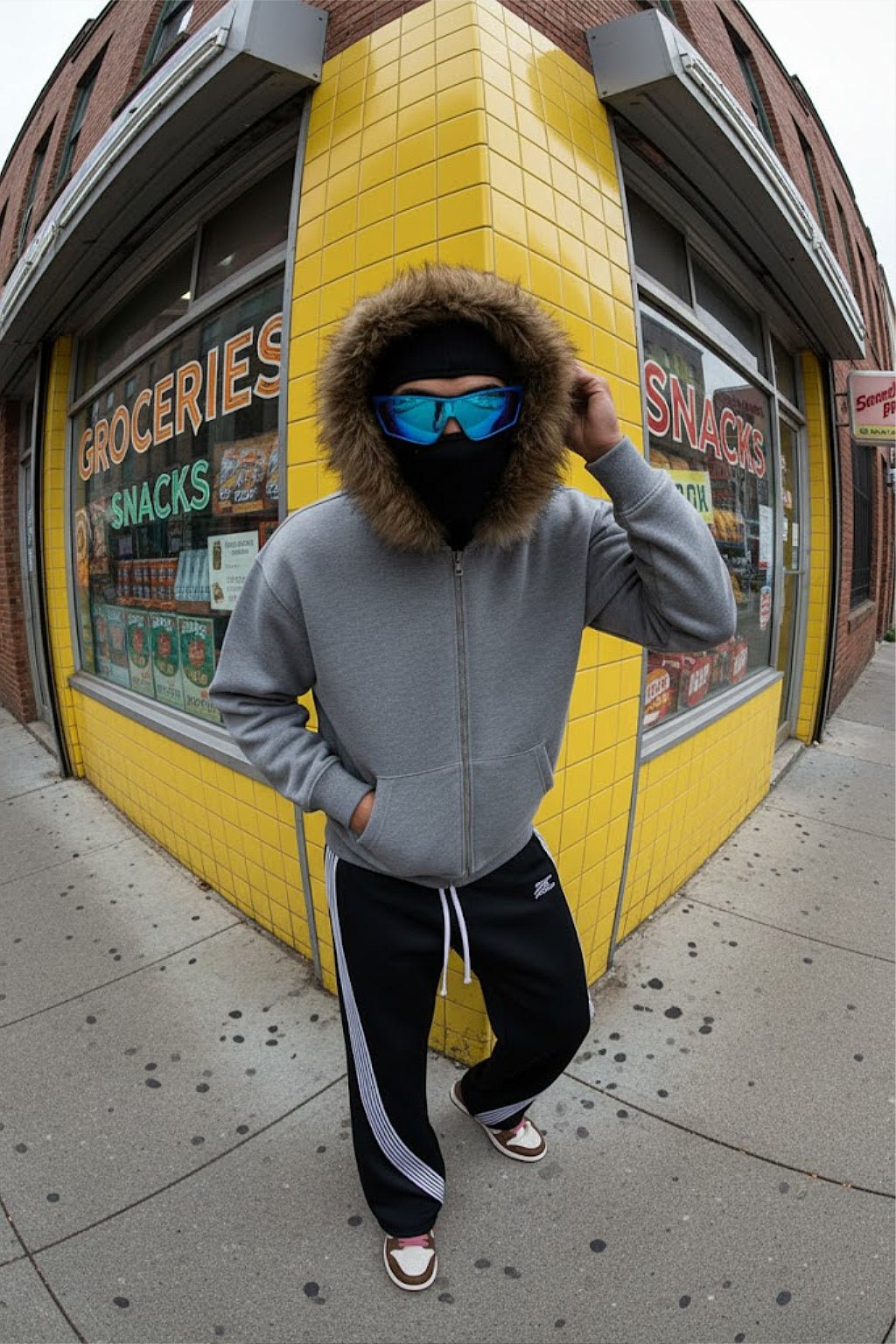 Sweat capuche fourrure - y2k streetwear