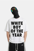 T shirt white boy of the year - y2k streetwear