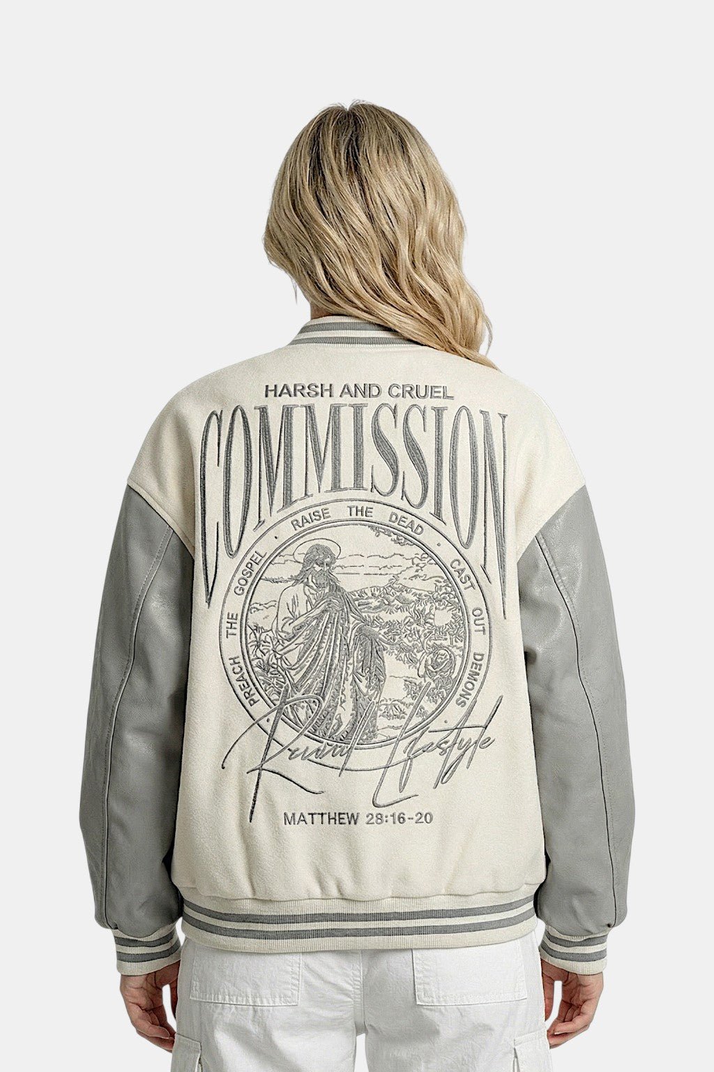 Varsity jacket beige - y2k streetwear