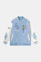 Varsity jacket bleu ciel - y2k streetwear
