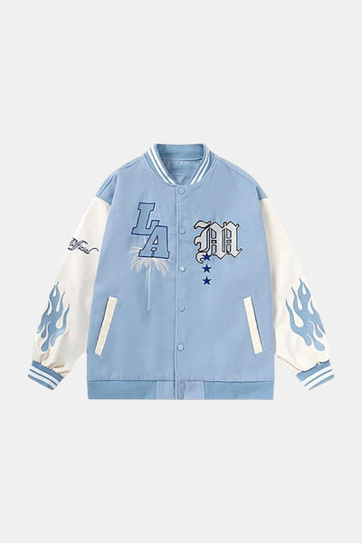Sky Blue Varsity Jacket | Y2K Streetwear – y2k streetwear Sky Blue Varsity Jacket | Y2K Streetwear – y2k streetwear