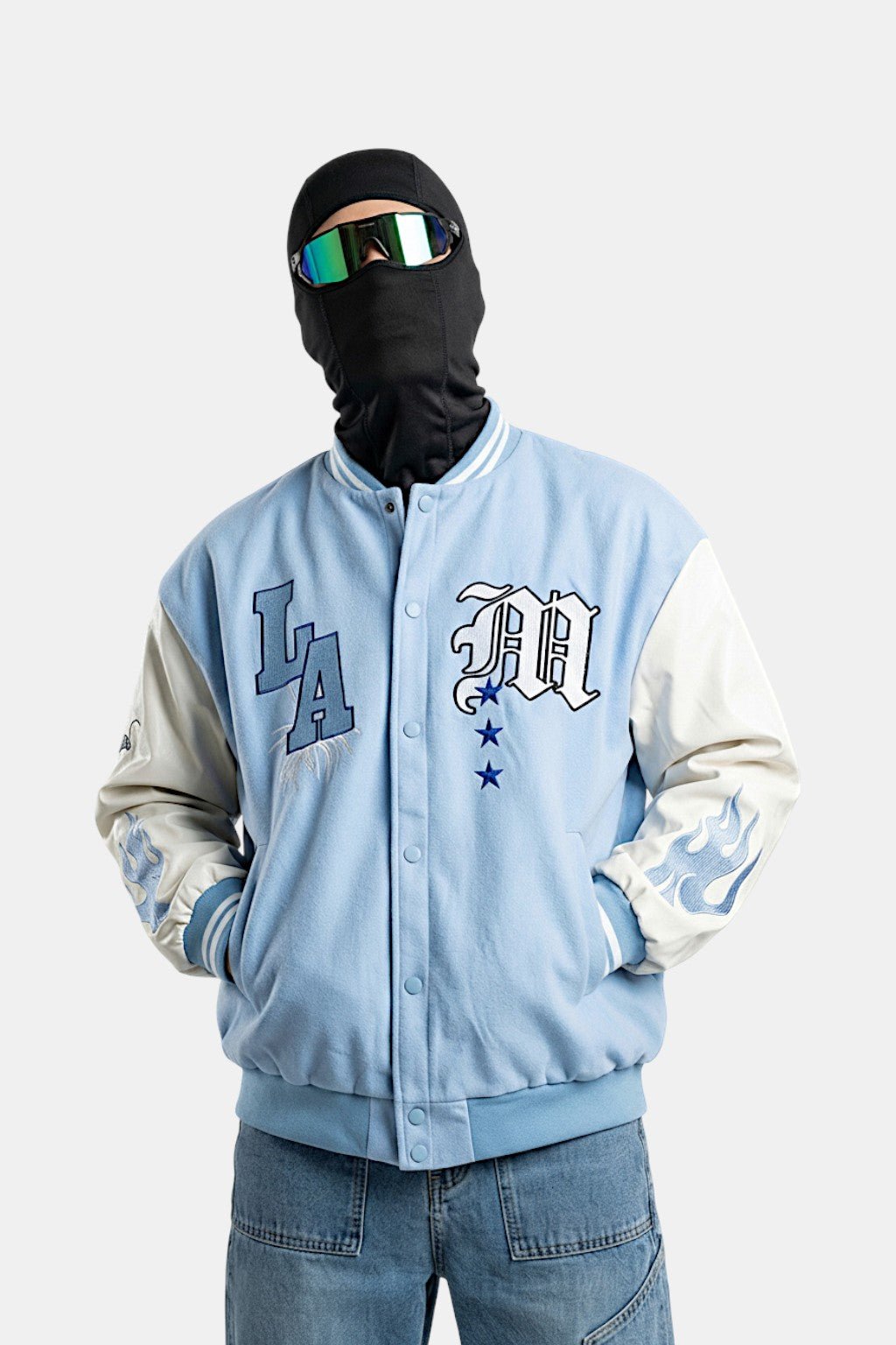 Varsity jacket bleu ciel - y2k streetwear