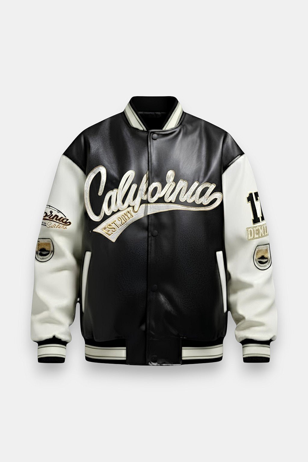 Varsity jacket cuir - y2k streetwear