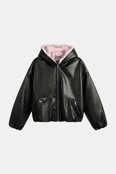 Leather Fur Jacket | Y2K Streetwear – y2k streetwear