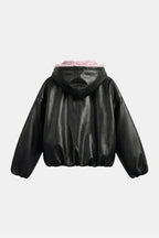 Veste cuir fourrure - y2k streetwear