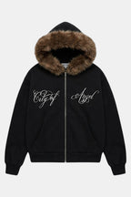 Veste fourrure calligraphie - y2k streetwear