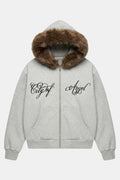 Veste fourrure calligraphie - y2k streetwear