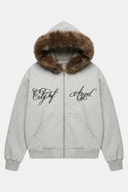 Veste fourrure calligraphie - y2k streetwear