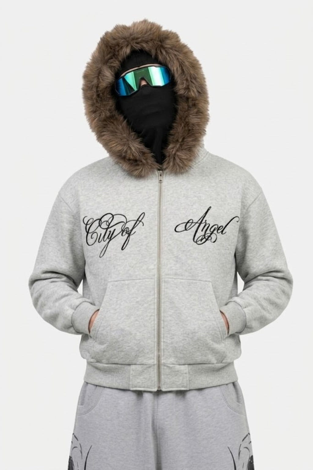 Veste fourrure calligraphie - y2k streetwear