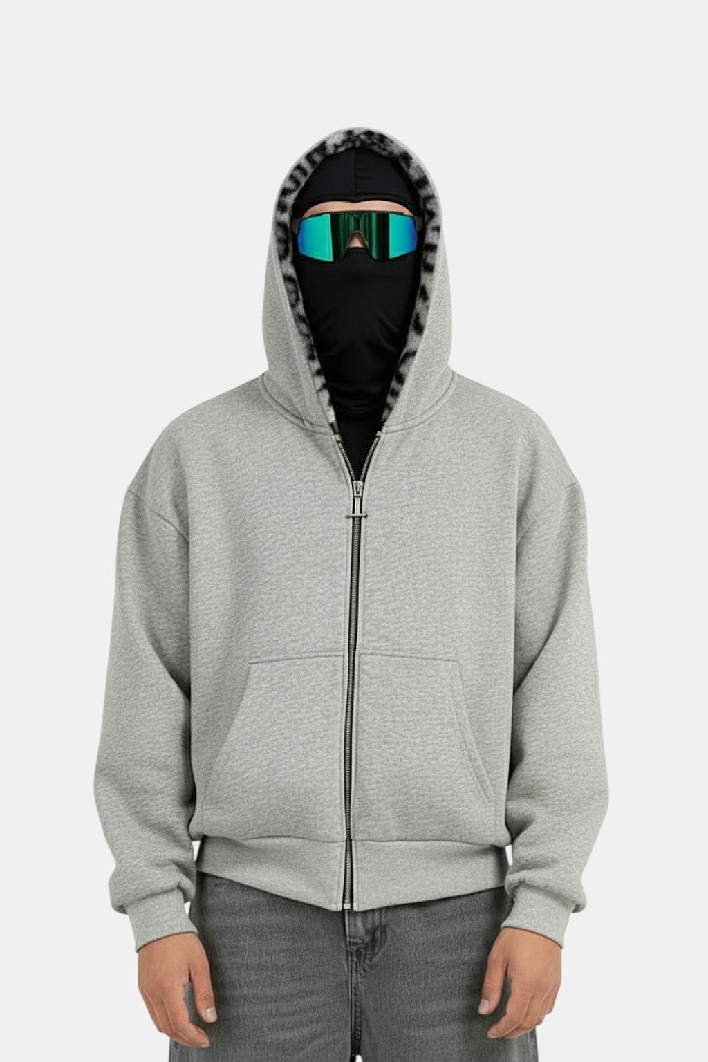 Manteau Réversible Léopard Vintage Unisexe - Fermeture éclair, Capuche, Poches - Oversize Pour Homme/femme - 4