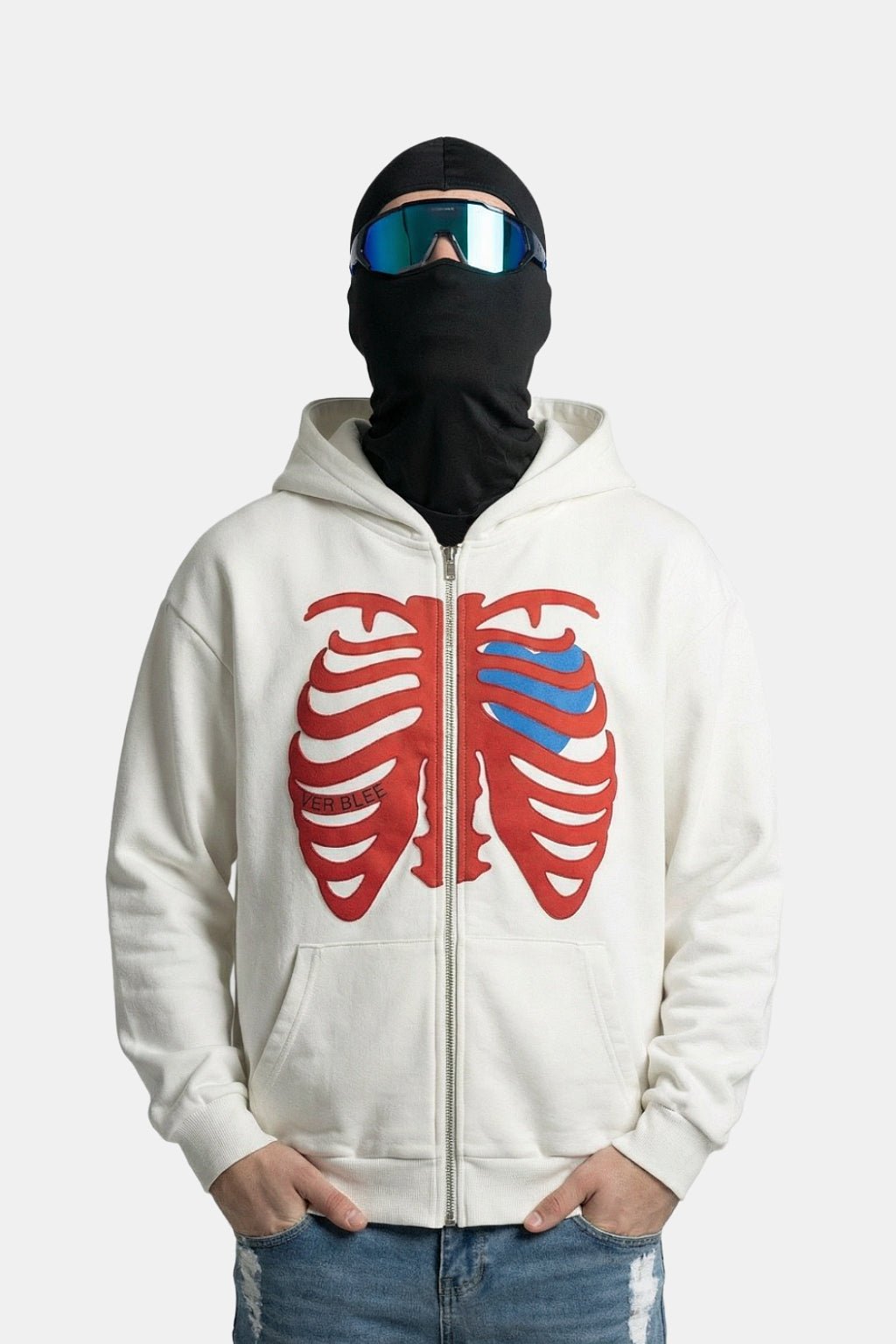 Veste squelette coeur - y2k streetwear