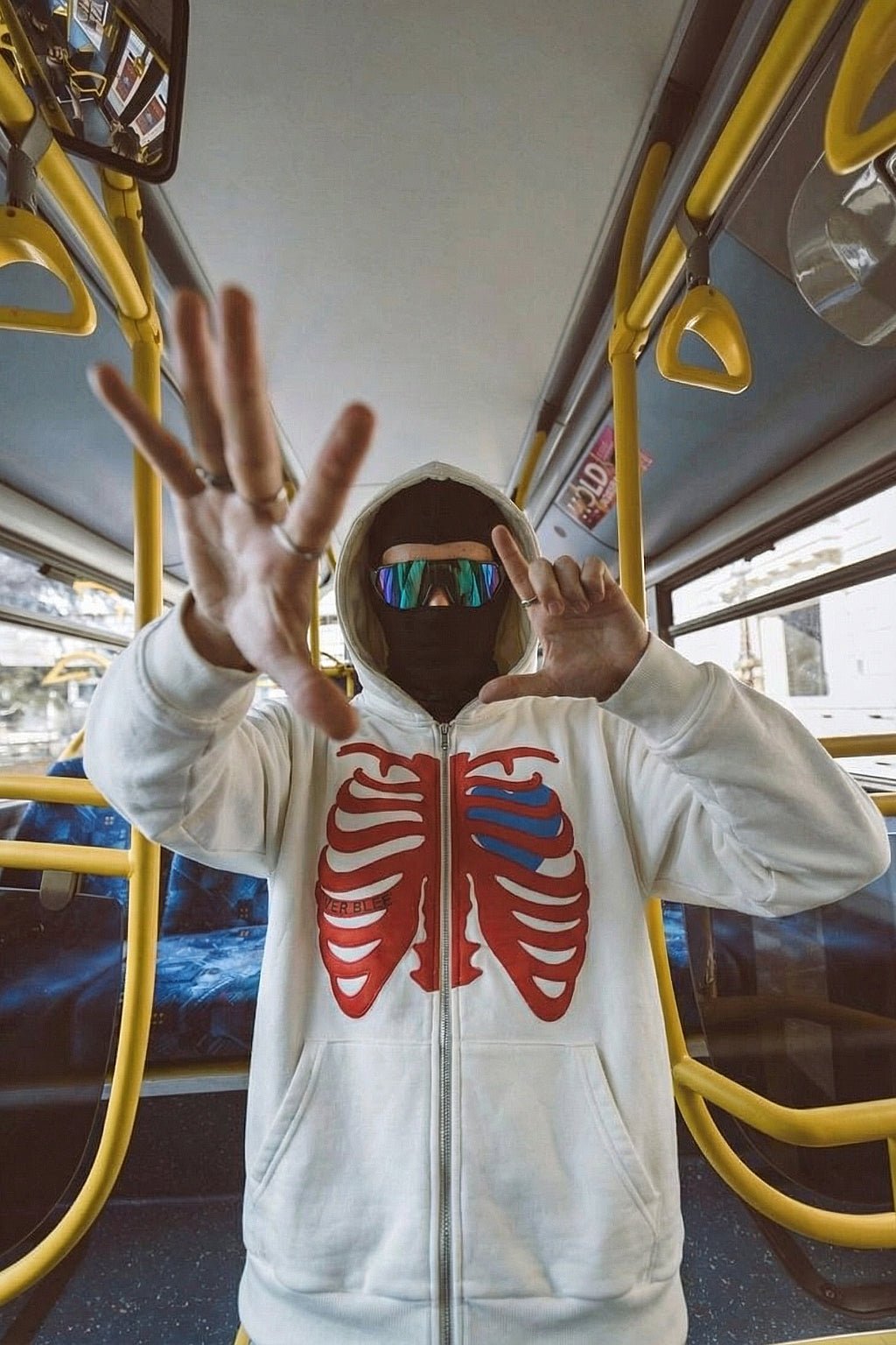 Veste squelette coeur - y2k streetwear