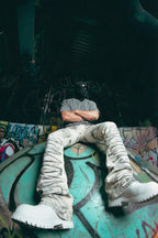 White stacked jean - y2k streetwear