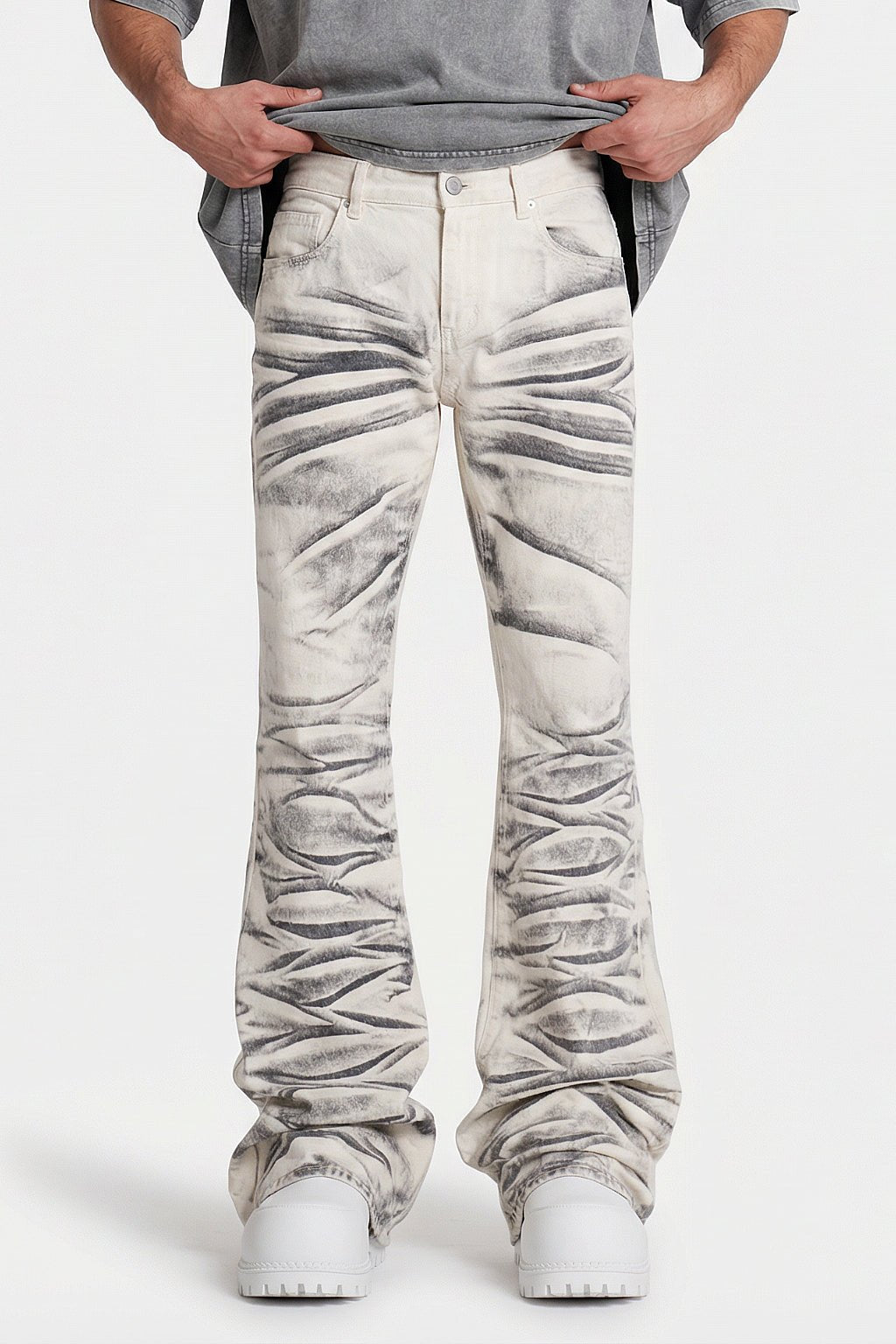 White stacked jean - y2k streetwear