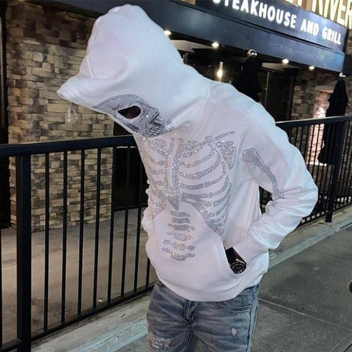 Y2k skeleton hoodie sale